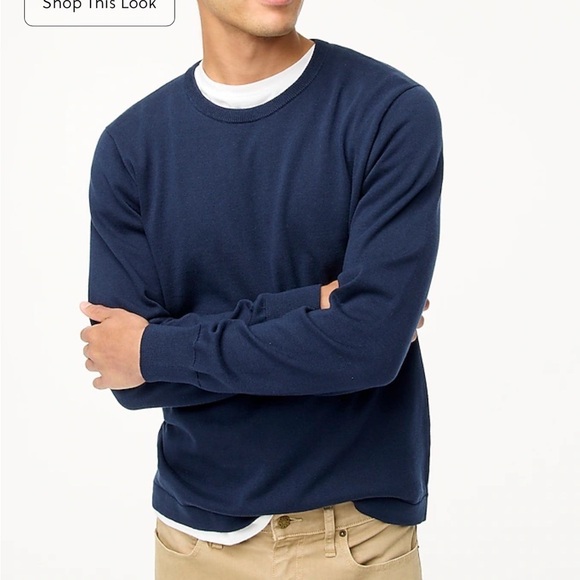 J crew navy blue Cotton crewneck sweater-tee - Picture 1 of 5